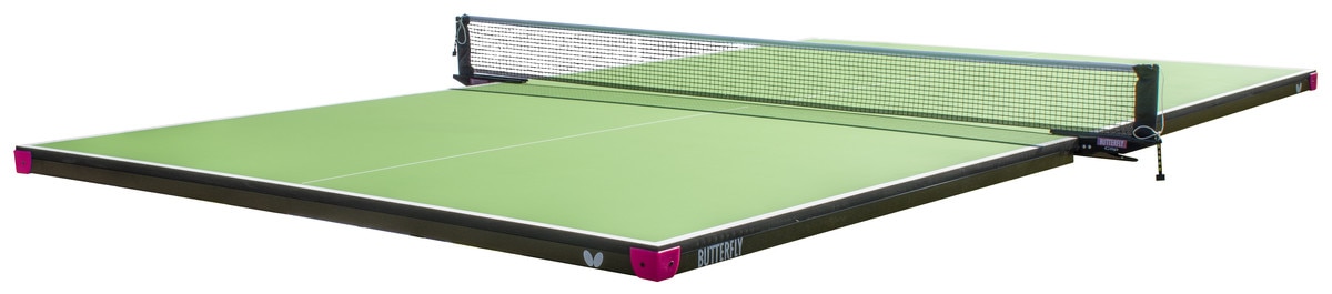 Butterfly Pool Table Conversion Top: Sideview of green table